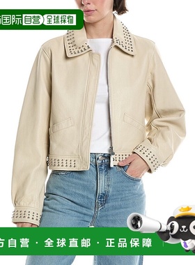 自营 cinq a sept五至七件Kierstin皮夹克-白色 美国奥莱直发