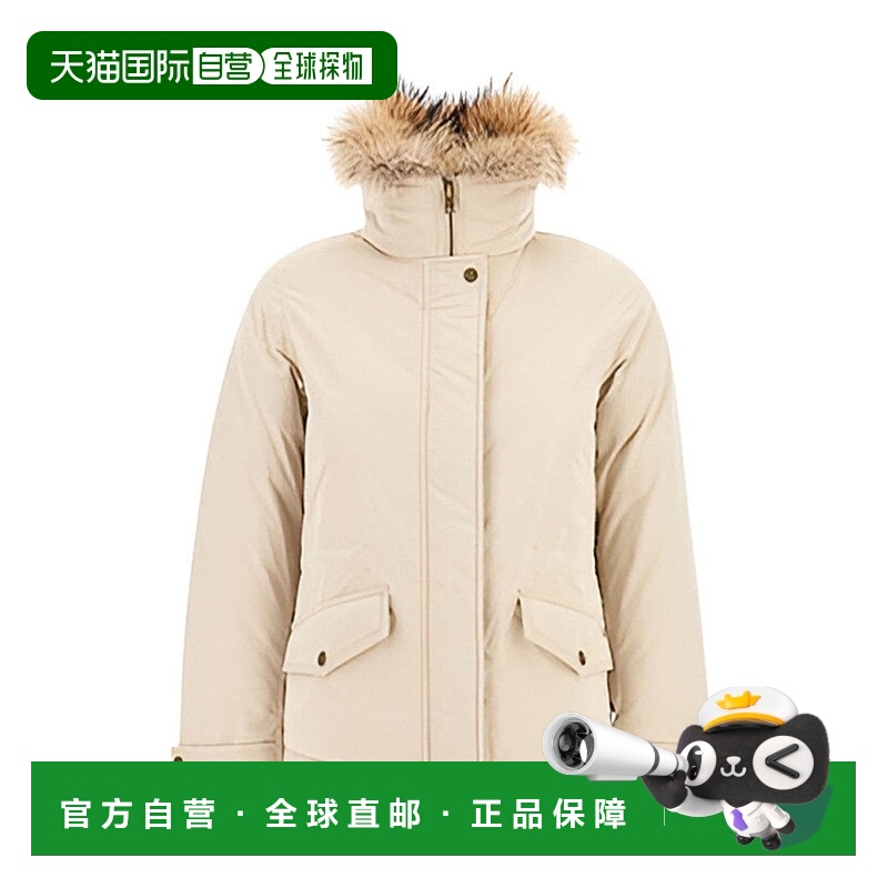 自营woolrich高领夹克，可拆卸毛皮镶边-中性色 美国奥莱直发