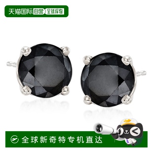 Simons 美國(guó)奧萊直發(fā) 純銀 自營(yíng) Ross 黑色 925 黑色鉆石耳釘