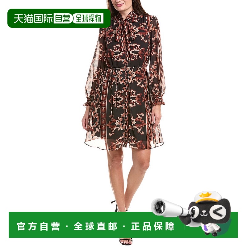 自营Julia Jordan气球袖衬衫连衣裙-黑色 美国奥莱直发