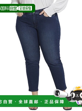 自营 NYDJ Plus Sheri Marvelous 九分牛仔裤 - 蓝色 美国奥莱直