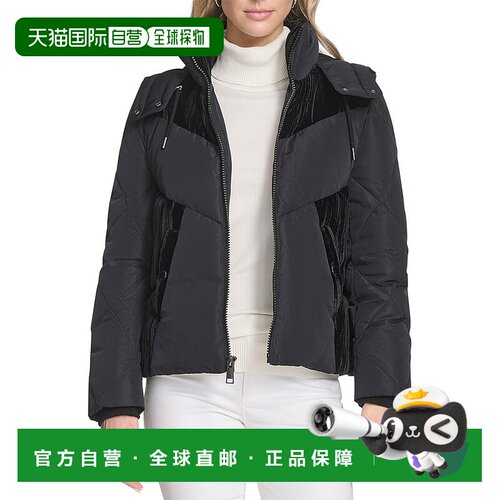 自营Andrew Marc Tayte Hooded Puffer Jacket - black 美国奥莱