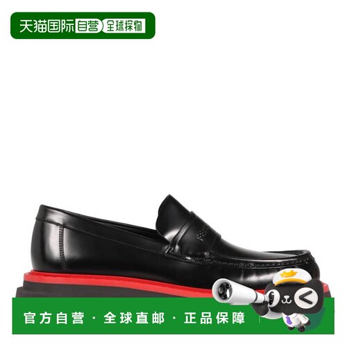 自营salvatore ferragamoFerragamo男士黑色Fergal徽标凹陷乐福鞋