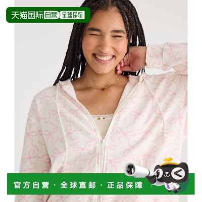 自营Aeropostale Cloud Soft Bows Oversized Full-Zip Hoodie -