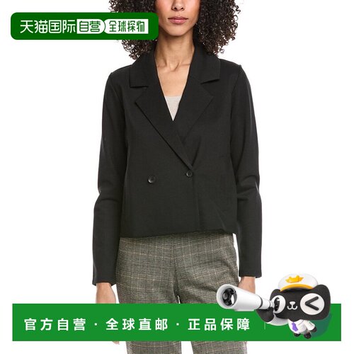 自营EILEEN FISHER Petite Short Blazer - black 美国奥莱直发