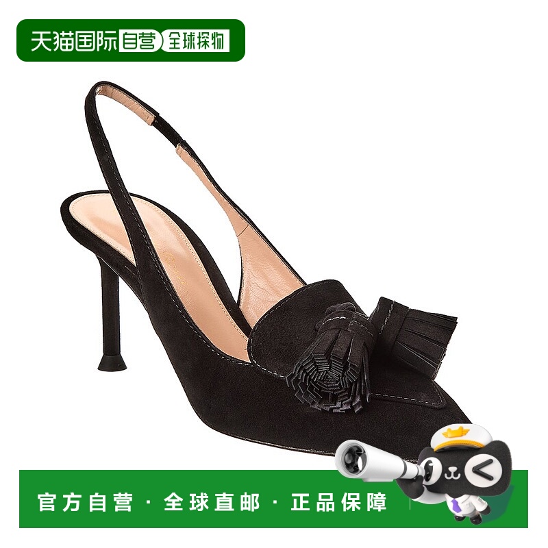 自营 Gianvito Rossi 麂皮高跟鞋 麂皮高跟鞋 - 黑色 美国奥莱直