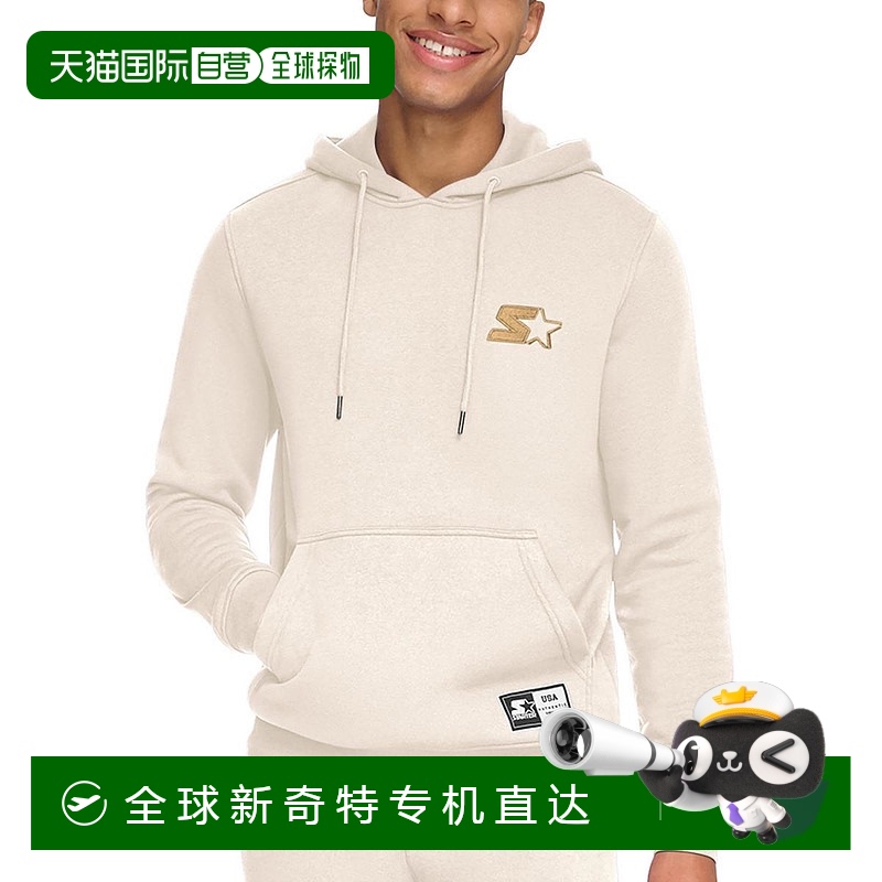 自营starter男式徽标棉质连帽运动衫 - 复古白 【美国奥莱】直发