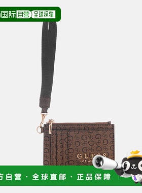 自营guessEldoria Enlarged Logo Card Case Wristlet - natural