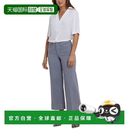 自营NYDJ Teresa Shadow Blue Wide Leg Jean - blue 美国奥莱直