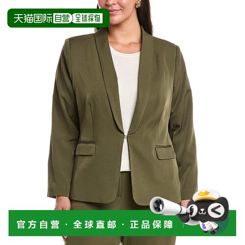 自营Tahari ASL Plus Blazer - green 美国奥莱直发外套