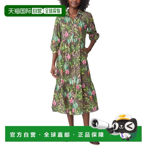 自营J.McLaughlin Tybee Linen-Blend Dress - multi 美国奥莱直