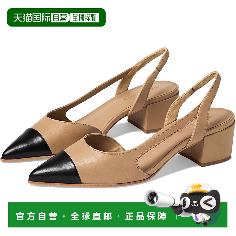 自营bernardo女式Monroe斜背凉鞋,沙色仿古小牛皮/黑色漆皮-沙色