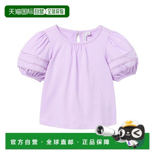 紫色 自营Janie 上衣 Jack蕾丝镶边泡泡袖 美国奥莱直发 and