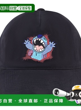 自营 disney迪士尼 Stitch 印花刺绣爸爸帽 - 黑色 美国奥莱直发
