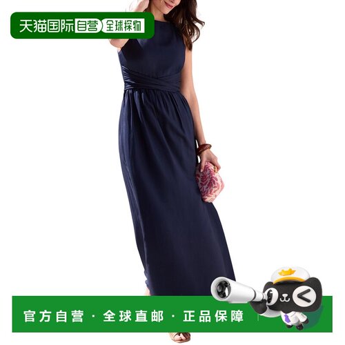 自营J.McLaughlin Aretha Silk-Blend Dress - navy 美国奥莱直发