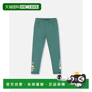 自营deux par deux深绿色花朵印花紧身裤-深绿色 美国奥莱直发