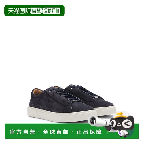 自营 bossGary low-top trainers in suede - dark blue 美国奥莱