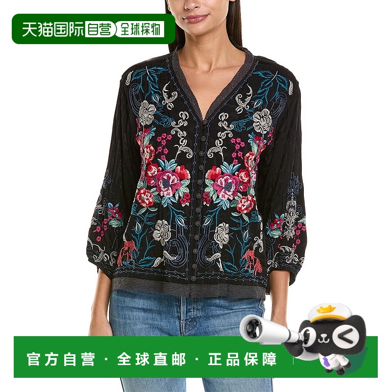 自营 Johnny Was Velouette女式衬衫-黑色 美国奥莱直发