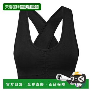 黑色 sport无缝宽肩带运动文胸标志 美国奥莱直发内衣 plein 自营