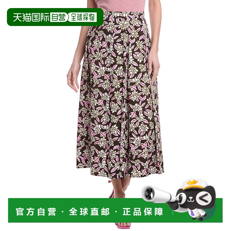 自营 Marella Blues Greta Midi裙子-黑色 美国奥莱直发半身裙