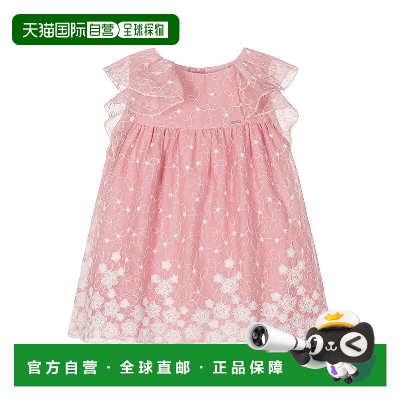 自营 Mayoral 荷叶边褶饰连衣裙 - 粉色 美国奥莱直发