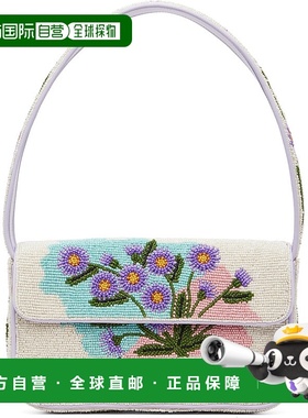 1h可退 香港直邮潮奢 Staud 女士 灰白色 Tommy Beaded 单肩包 H2