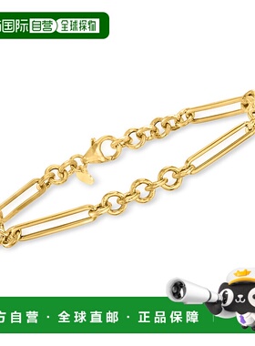 Ross-Simons Italian 14kt Yellow Gold Alternating Cable-Link