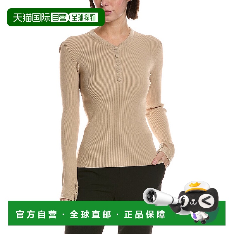 自营Proenza Schouler White Label Isla Wool-Trim Henley Top -