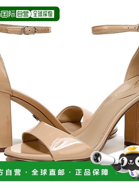 自营 Sam Edelman Robyn女式凉鞋10.5米黄色皮革脚踝带块鞋跟KHD9