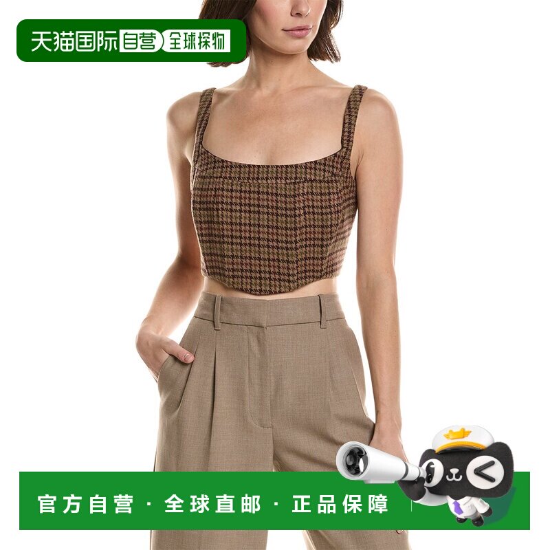 自营L'AGENCE Tiffany编织上衣-棕色 美国奥莱直发
