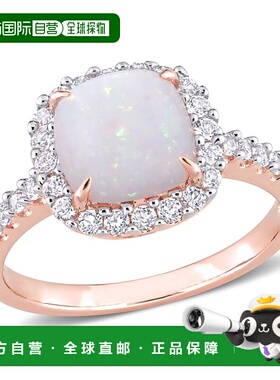 自营 mimi & max2 3/8 CT TGW 蛋白石白色托帕石时尚戒指 10K 玫