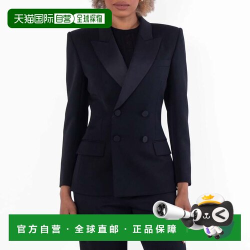 自营Saint Laurent Double-Breasted Tuxedo Jacket - black 美国