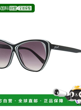 自营Karl Lagerfeld女式猫眼太阳镜KL6103S 006黑色/白色58mm-006