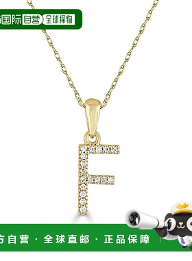 自营sabrina14k 金和钻石初始项链 - 黄色 f 美国奥莱直发