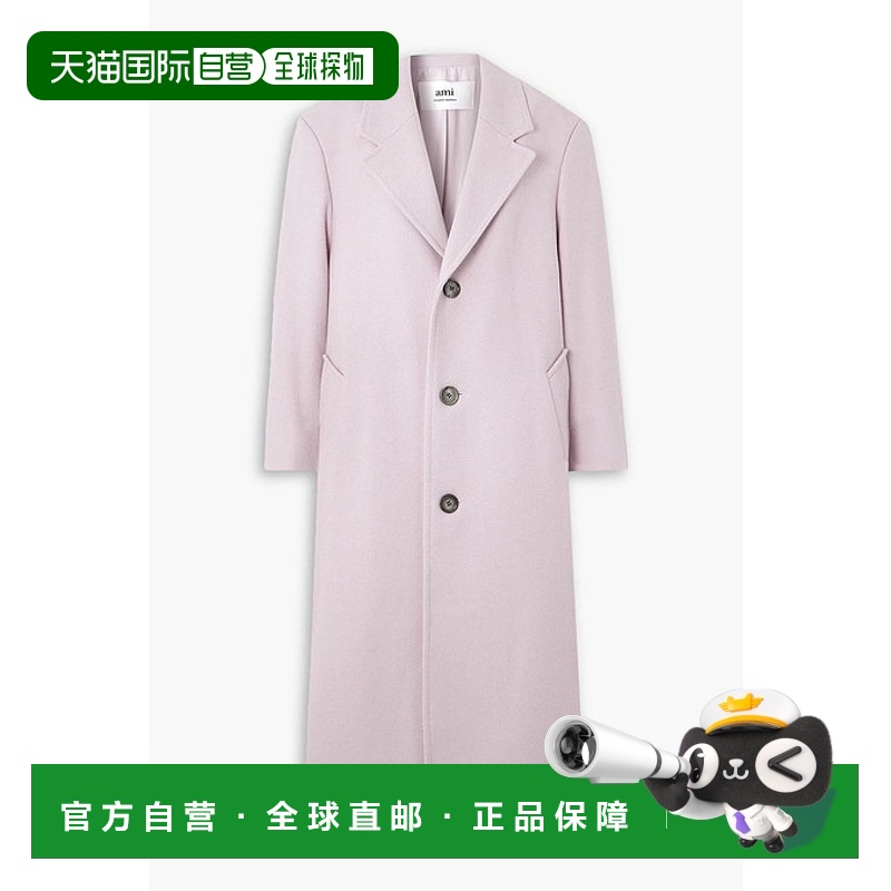1h可退 香港直邮潮奢 Ami Paris 女士 羊毛混纺斜纹布大衣 FCO307