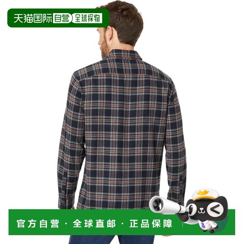 自营Vince 男士 Kingston 格子长袖 Coastal/Brickman 红色法兰绒