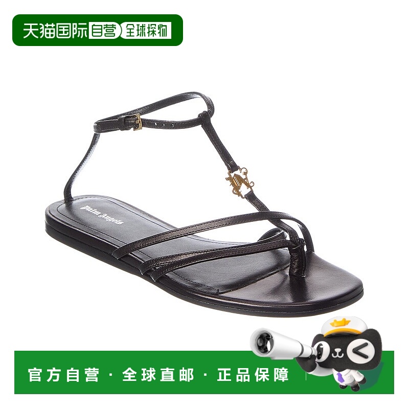 自营Palm Angels Lategram Leather Sandal - black 美国奥莱直发