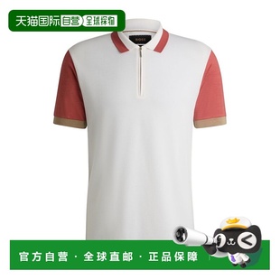 polo shirt with 自营 details silk contrast whit bossCotton