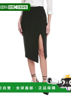 自营Off-White Wool-Blend Pencil Skirt - black 美国奥莱直发