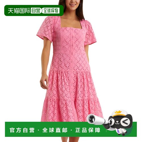自营Draper James Caitlyn Midi连衣裙-粉红色 美国奥莱直发