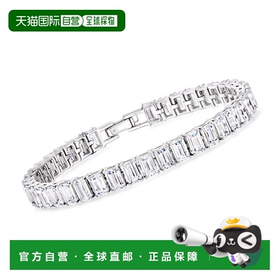 自营Ross-Simons Emerald-Cut CZ Tennis Bracelet in Sterling S