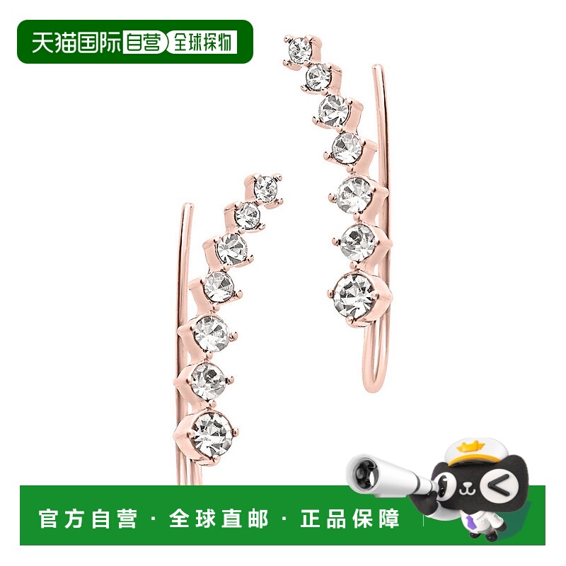 自营sterling forever渐变 CZ 履带式耳环-玫瑰金 - 玫瑰金 【美