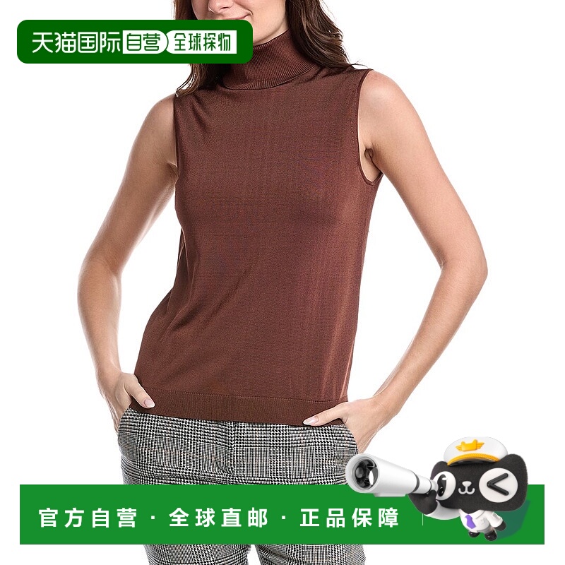 自营Lafayette 148 New York Sleeveless Turtleneck Shell - gol