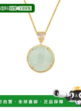 自营liv oliver18k 金海绿玉髓圆盘吊式项链 - 金 美国奥莱直发