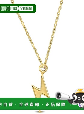 自营 Mimi & Max 闪电吊坠带链条 14k 金 - 17 英寸 - 黄色 美国