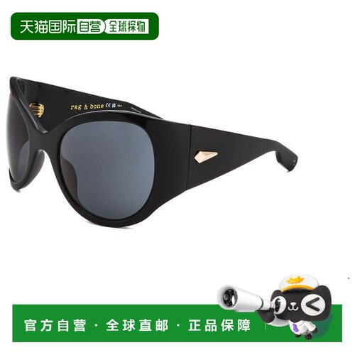 自营rag & boneRag&Bone女式56毫米黑色太阳镜-黑色 美国奥莱直发
