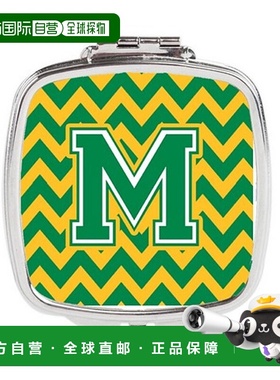 自营 Carolines Treasures CJ1059-MSCM 字母 M 雪佛龙绿色正品