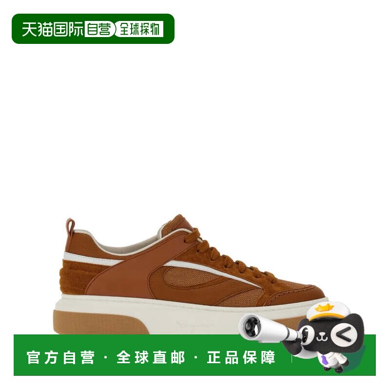 自营 salvatore ferragamo菲拉格慕绗缝拼接设计运动鞋-棕色 美国