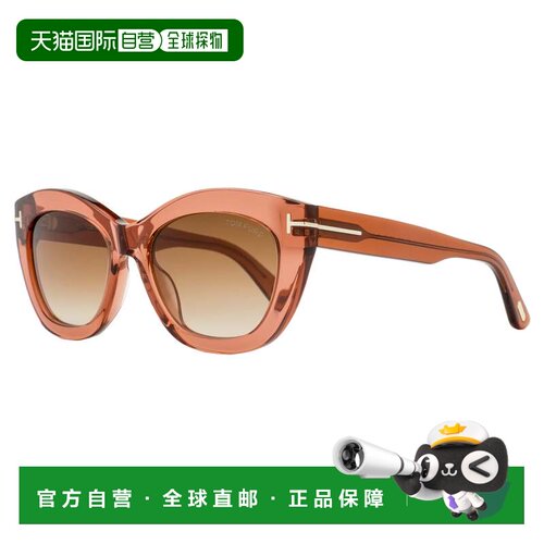 自营Tom Ford女士Linda-02蝴蝶太阳镜TF1285 42F透明珊瑚53mm-42f