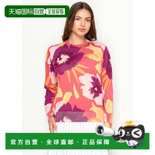 Tropical flo 自营yal yorkBold Top burgundy Knit new Floral